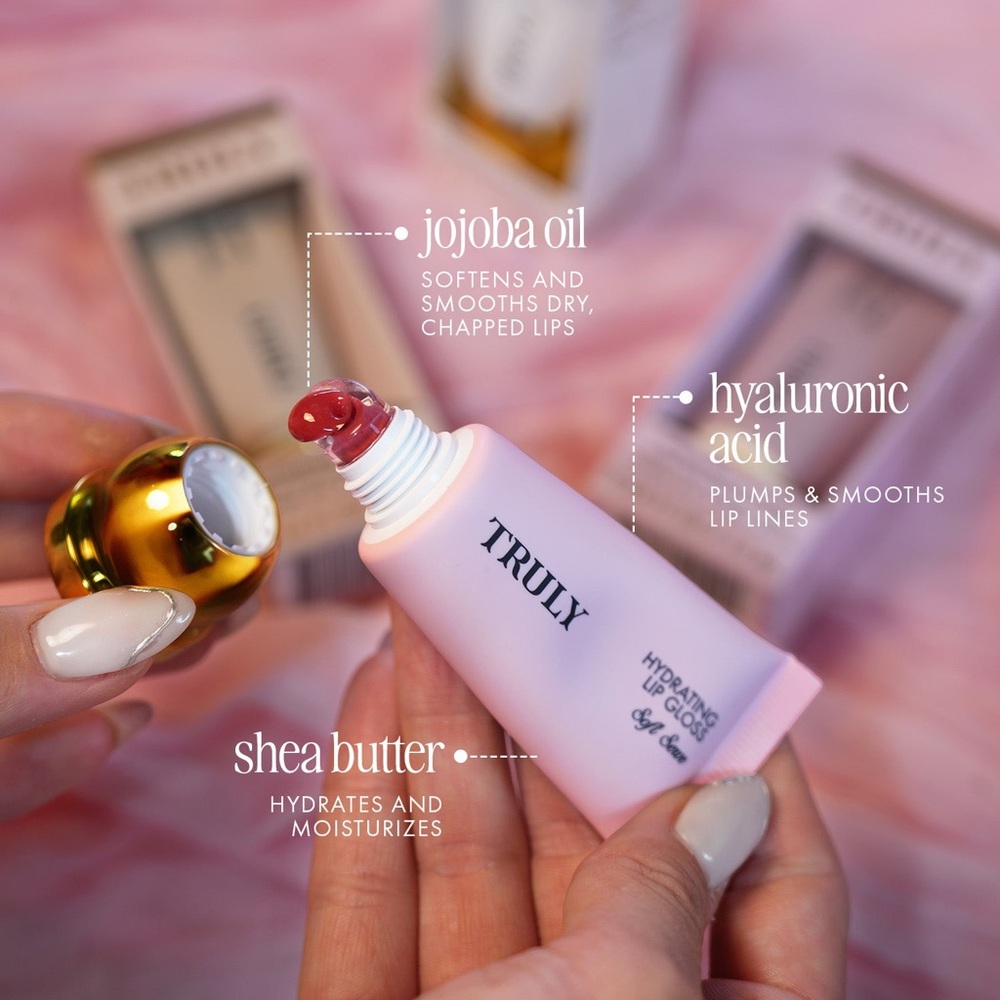 TRULY Soft Serve Peptide Lip Gloss— Soft Serve Shade Nude Pink Tube - Picture 5 of 7